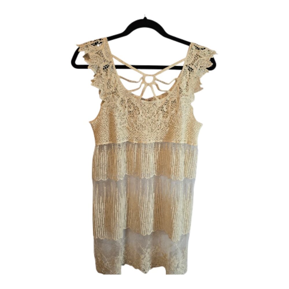 VIVID COLLECTION VINTAGE STYLE DRESS SHEER ONE SIZE COTTON LACE FEMININE NWOT